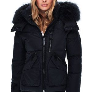 Sam. Jetset Fur Trim Down Coat Size S